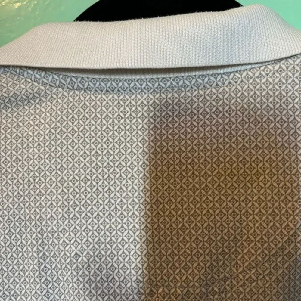 Van Heusen Studio Men’s Slim Fit Polo Shirt XL – Textured White & Gray Pattern - Picture 5 of 8